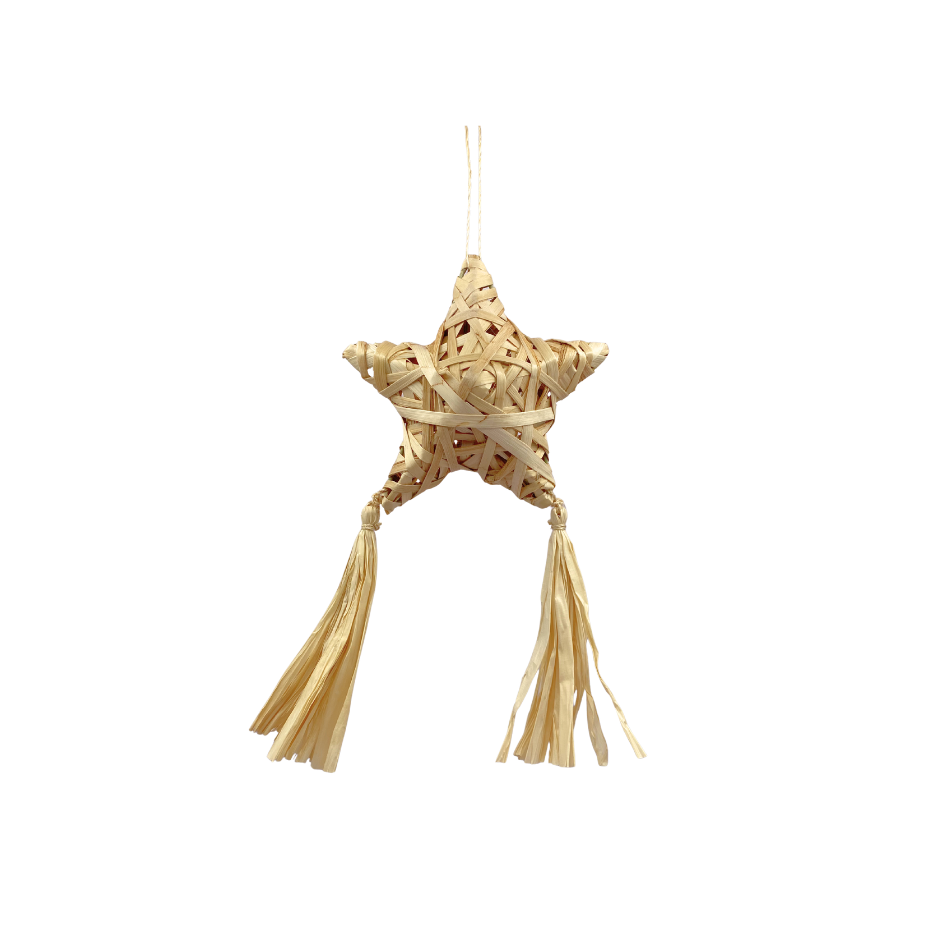 Roots Albay Collection Abaca Lupis Star Ornament with Tassel