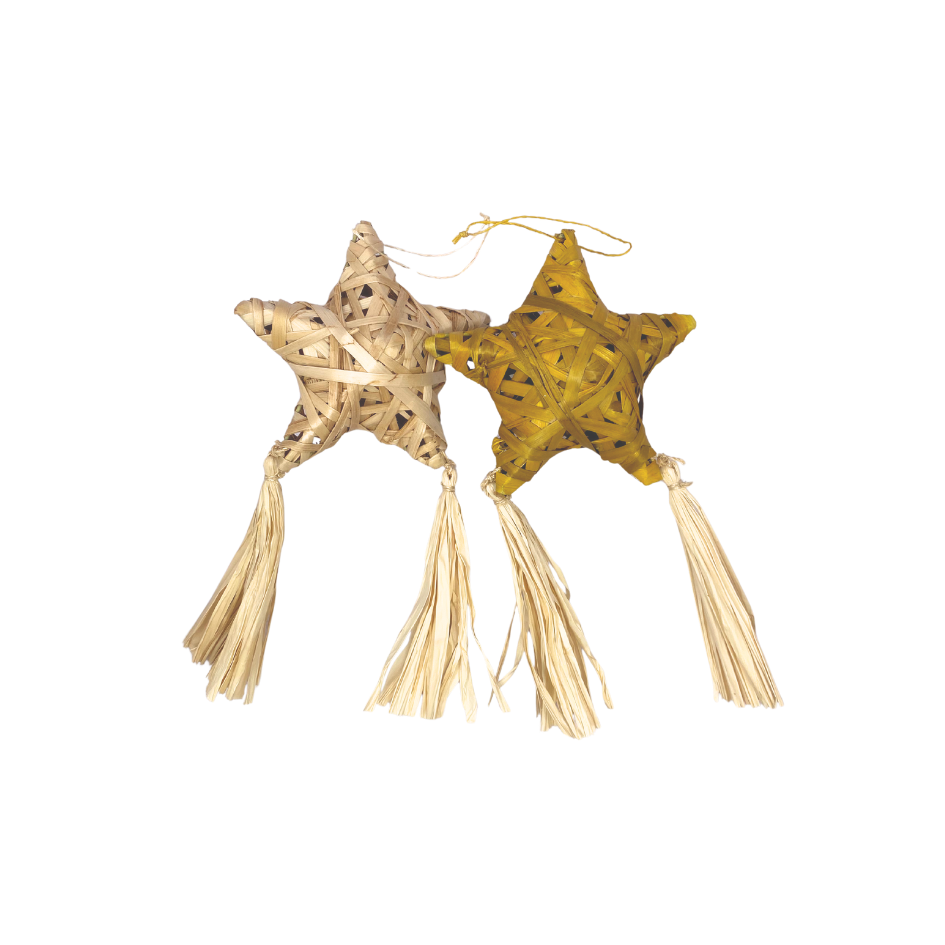 Roots Albay Collection Abaca Lupis Star Ornament with Tassel