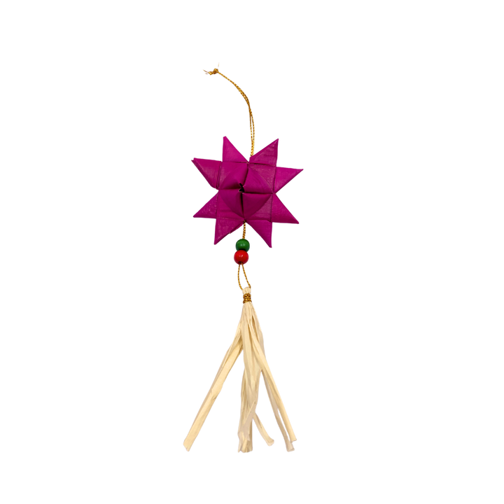 Roots Sorsogon Collection  Woven Buri Star Ornament with Tassel