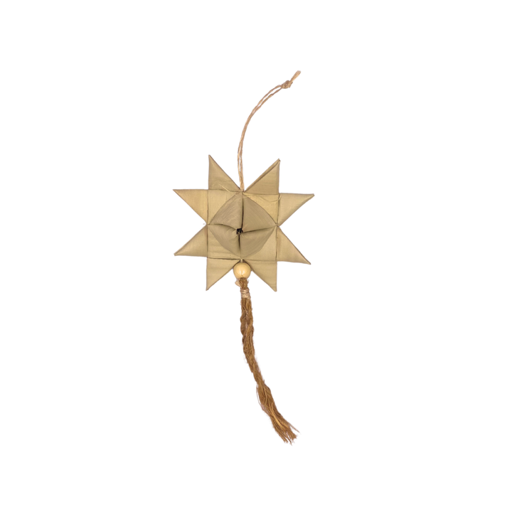 Roots Sorsogon Collection Woven Buri Star Ornament with Coco Coir Tassel