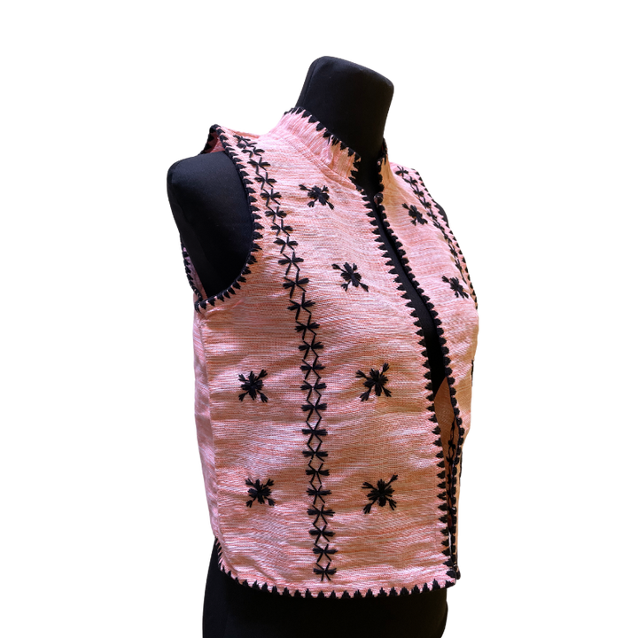 HeritageFinds Tiniri Weave Vest with Itneg Embroidery