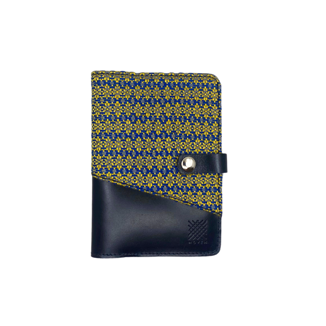 Woven Lakbay Passport Wallet - Black Leather