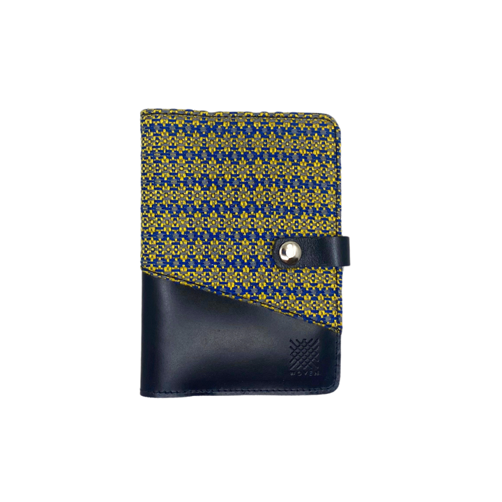 Woven Lakbay Passport Wallet - Black Leather