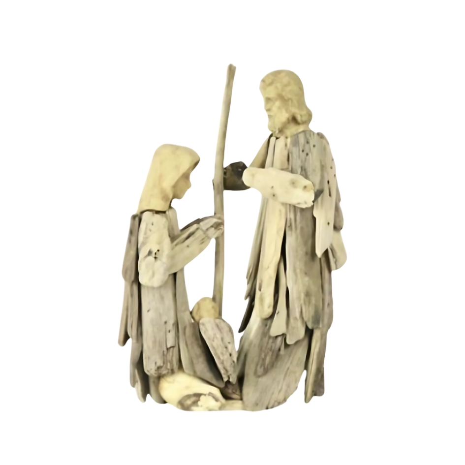 BalaiKamay Driftwood Christmas Nativity Set