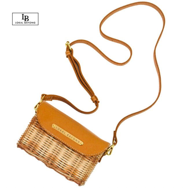 Lokal Bayong Gabby Vegan Leather/Hand-Woven Sling Bag