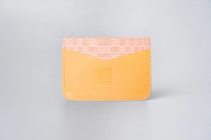 Woven Bulsa Card Holder - Mustard Leather