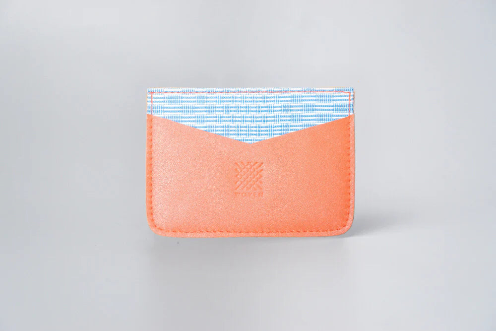 Woven Bulsa Card Holder - Deep Orange Leather