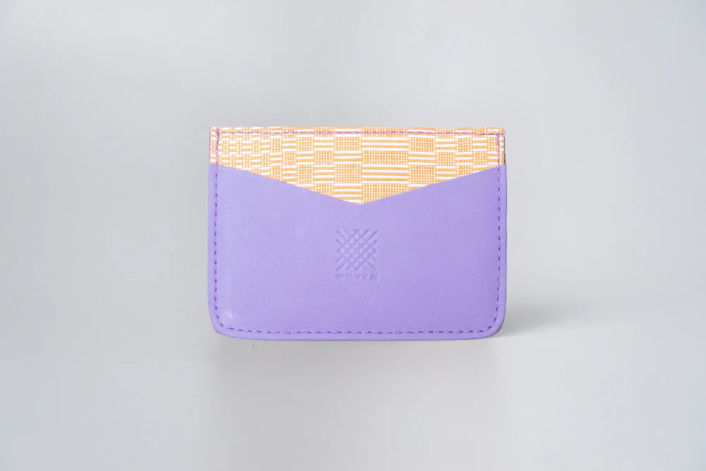 Woven Bulsa Card Holder - Purple Leather