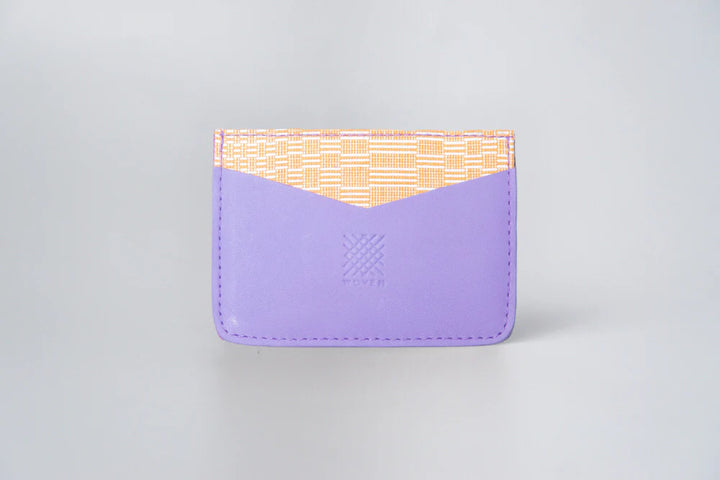 Woven Bulsa Card Holder - Purple Leather