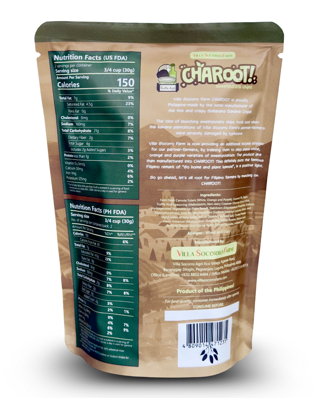 Villa Socorro Farm Charoot Camote (Sweet Potato) Chips