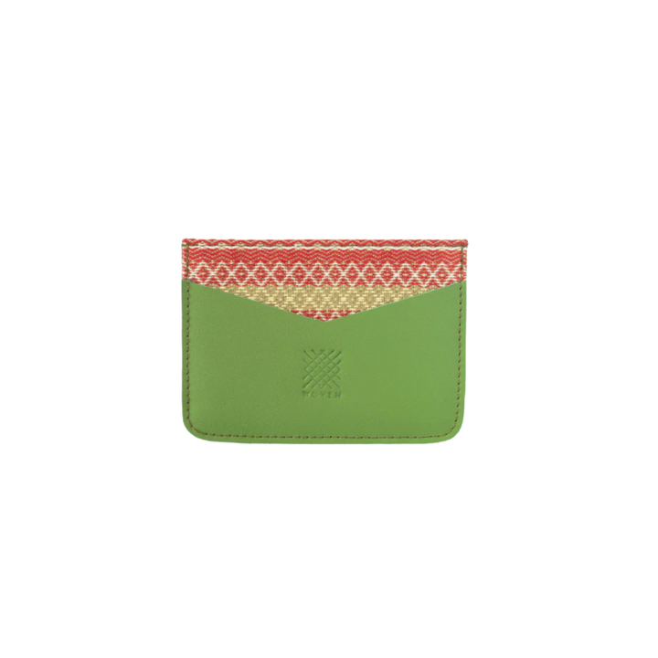 Woven Bulsa Card Holder - Olive Leather
