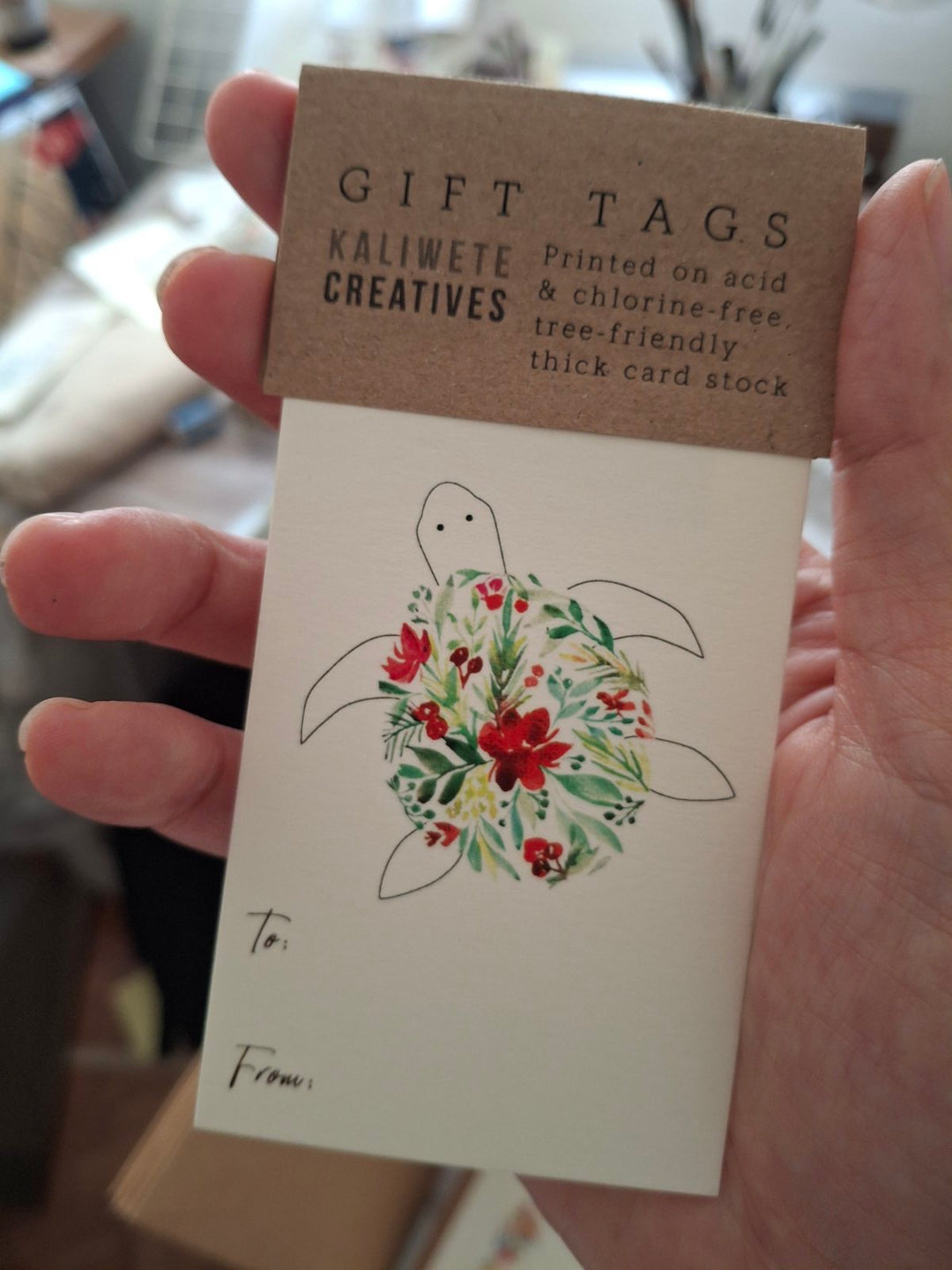 Kaliwete Creatives Christmas Turtle Gift Tag