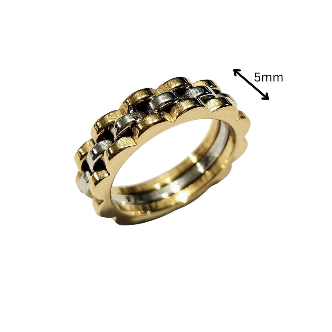 Blessings for Keeps Gear Ring Two Tone