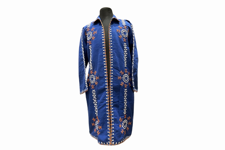 HeritageFinds Tiniri Weave Long Coat with Itneg Embroidery