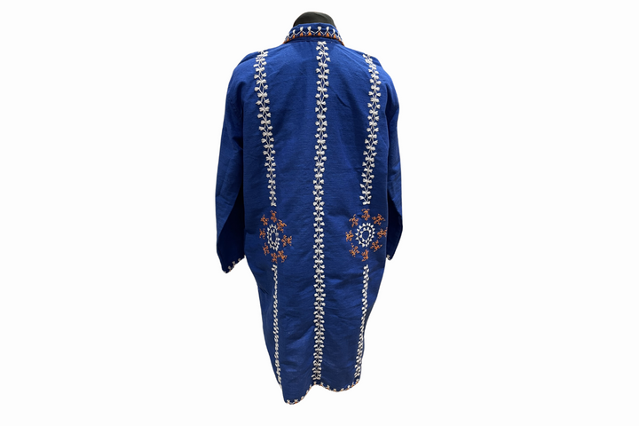 HeritageFinds Tiniri Weave Long Coat with Itneg Embroidery