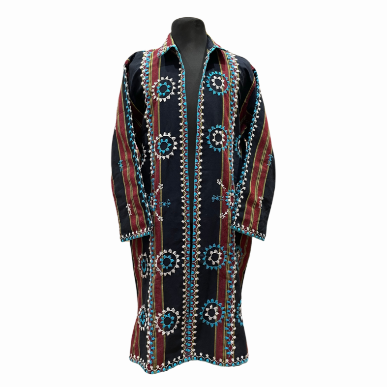 HeritageFinds Kantarines Weave Long Coat with Itneg Embroidery