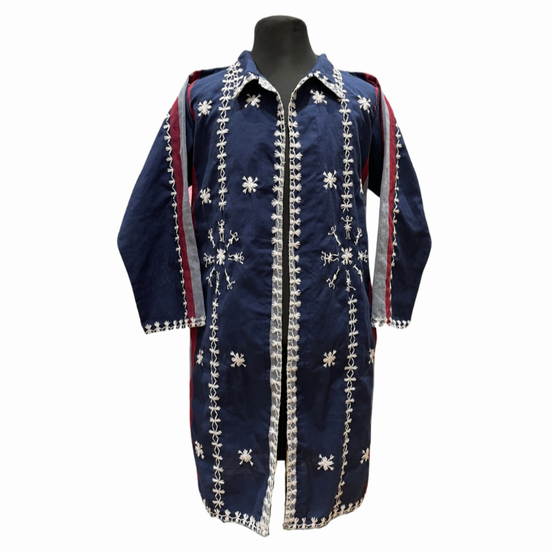 HeritageFinds Kantarines Weave Long Coat with Itneg Embroidery