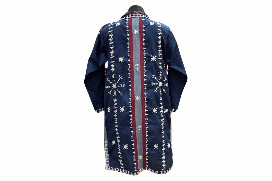 HeritageFinds Kantarines Weave Long Coat with Itneg Embroidery