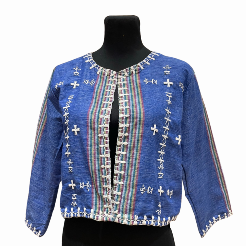 HeritageFinds Kantarines Weave Blazer with Itneg Embroidery