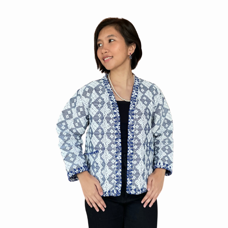 HeritageFinds Pinilian Weave Blazer with Itneg Embroidery