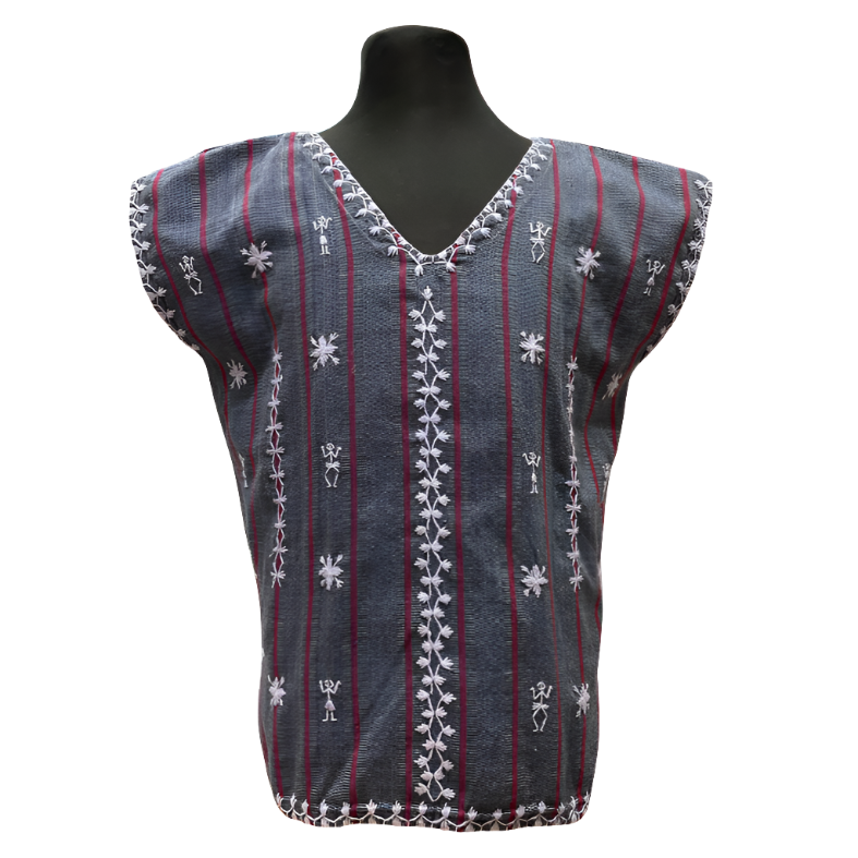 HeritageFinds Kantarines Weave Men's Polo with Itneg Embroidery