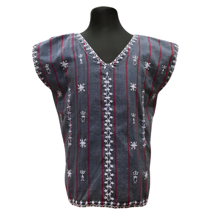 HeritageFinds Kantarines Weave Men's Polo with Itneg Embroidery