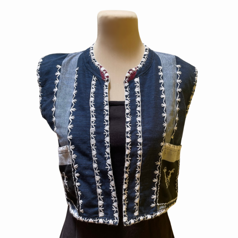 HeritageFinds Kantarines Weave Vest with Itneg Embroidery