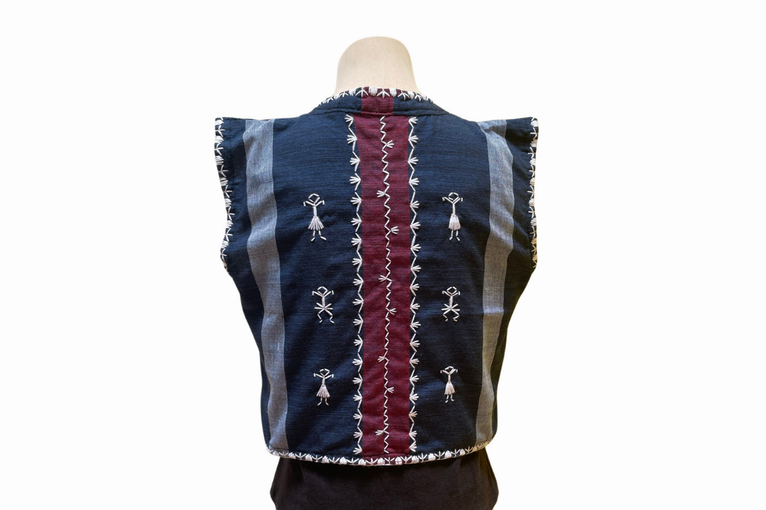 HeritageFinds Kantarines Weave Vest with Itneg Embroidery