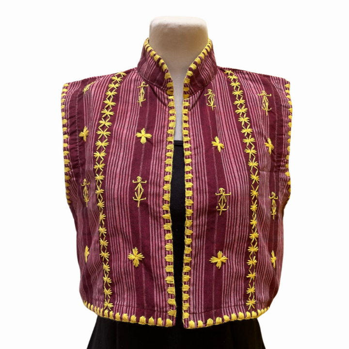 HeritageFinds Kantarines Weave Vest with Itneg Embroidery