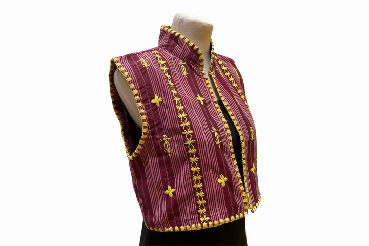 HeritageFinds Kantarines Weave Vest with Itneg Embroidery