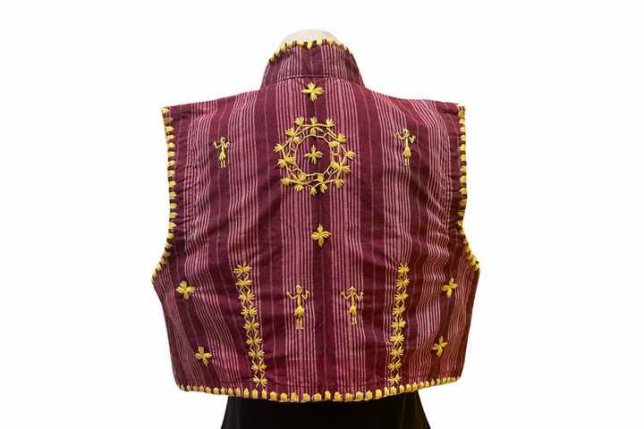 HeritageFinds Kantarines Weave Vest with Itneg Embroidery