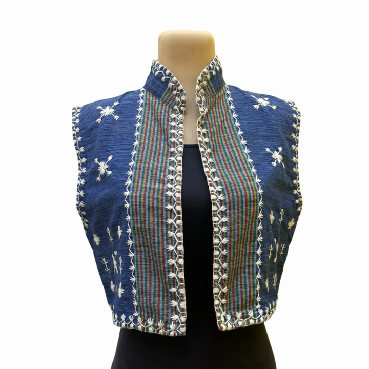 HeritageFinds Kantarines Weave Vest with Itneg Embroidery