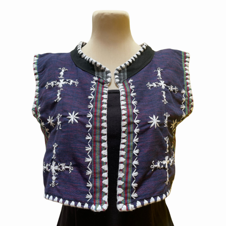 HeritageFinds Kantarines Weave Vest with Itneg Embroidery