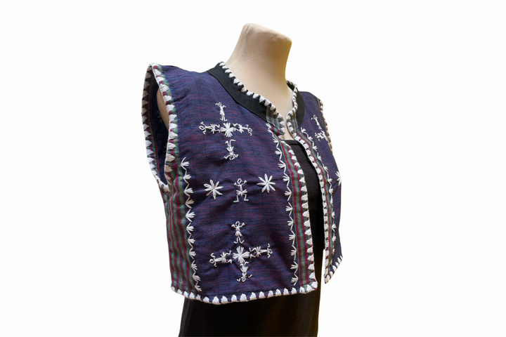 HeritageFinds Kantarines Weave Vest with Itneg Embroidery