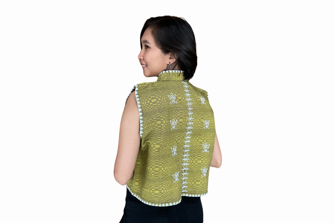 HeritageFinds Binakol Weave Vest with Itneg Embroidery