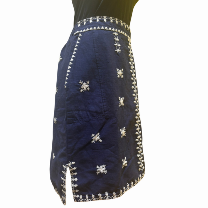 HeritageFinds Natural Dye Weave Skirt with Itneg Embroidery