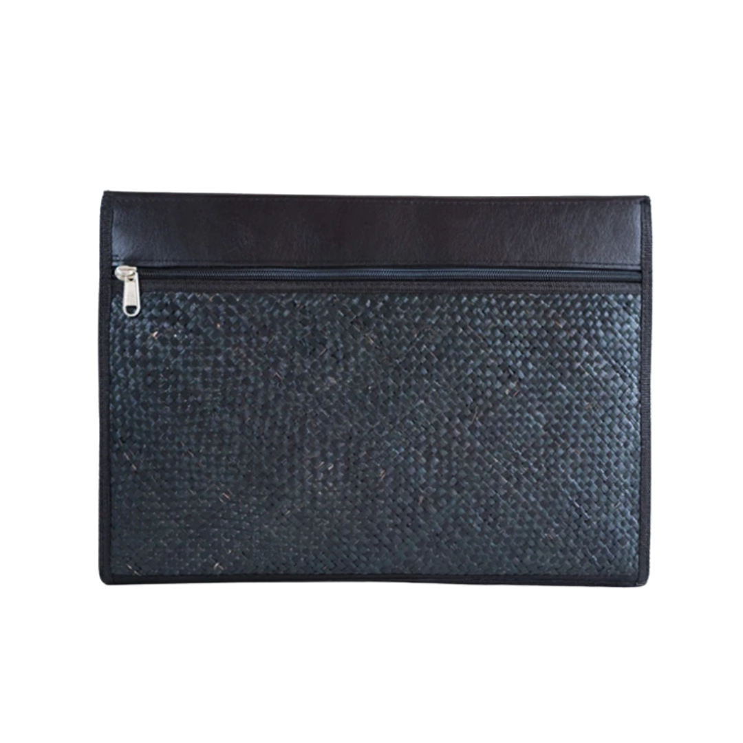 [c] Woven Liham Tikog Grass and Leather Laptop Sleeve