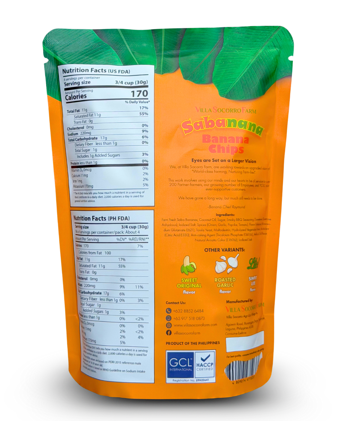 Villa Socorro Farm Sabanana Banana Chips