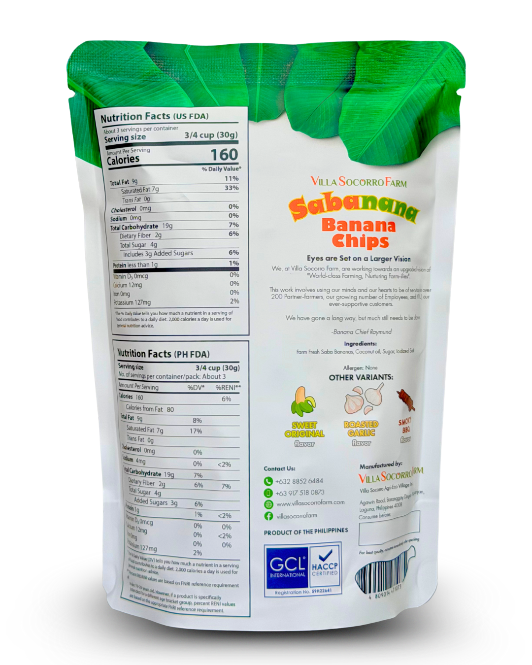 Villa Socorro Farm Sabanana Banana Chips