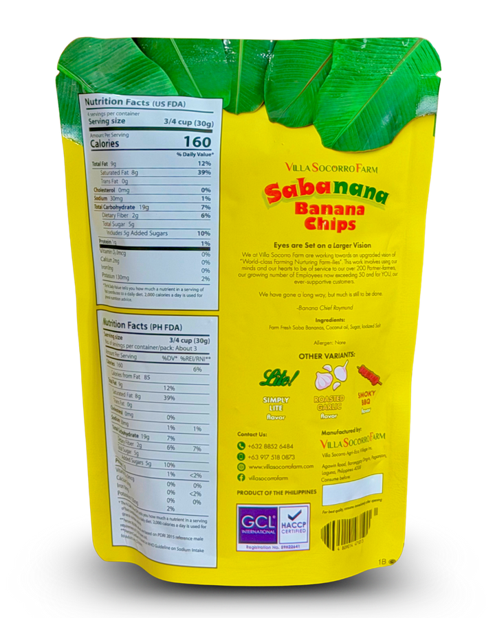 Villa Socorro Farm Sabanana Banana Chips