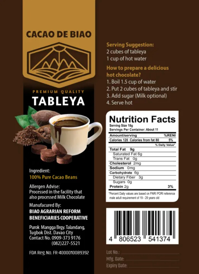 GlowCorp Cacao de Biao Tablea