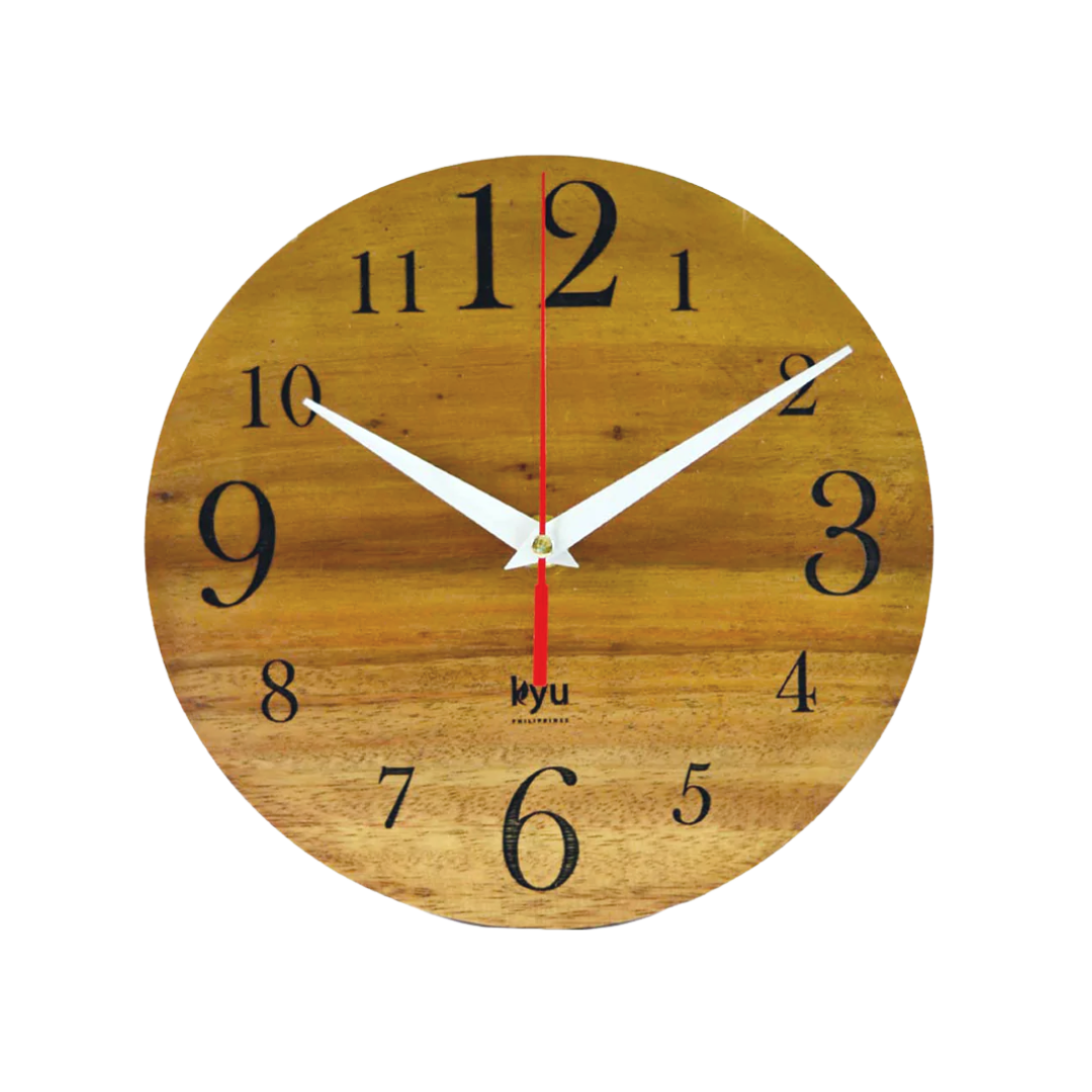 Kyu Philippines Wooden Wall Clock 13 Inches