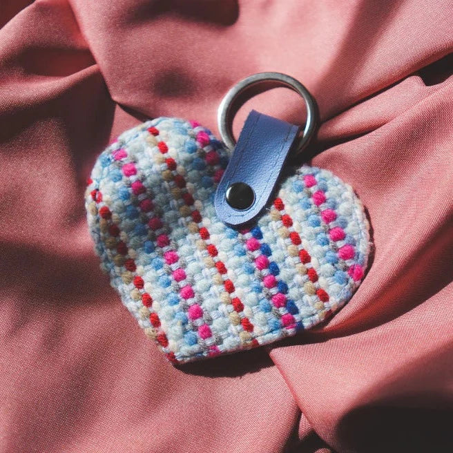Woven Heart Keychain - Sugarplum