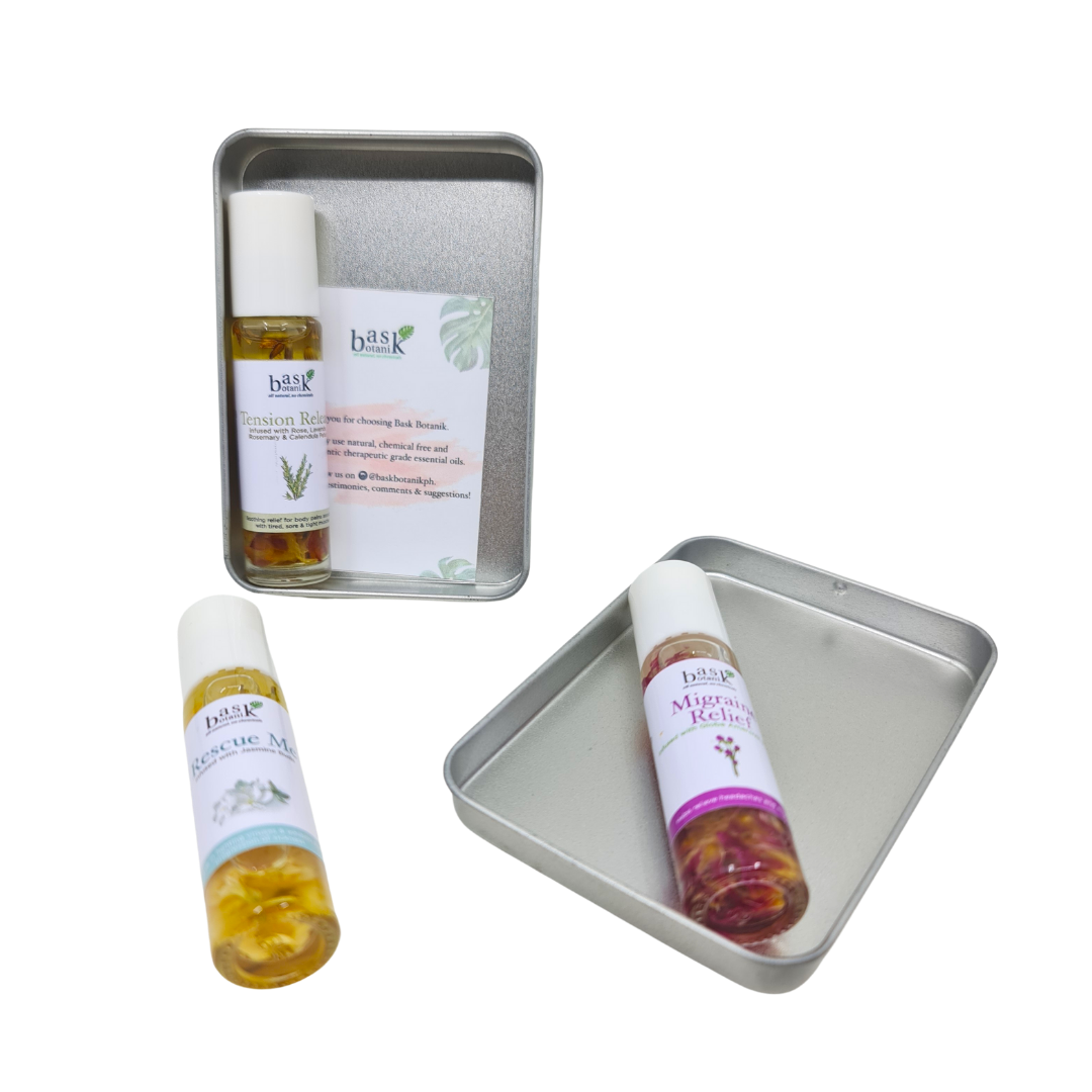 Bask Botanik Relief Set (3 Essential Oil Rollers) - Roots Collective PH