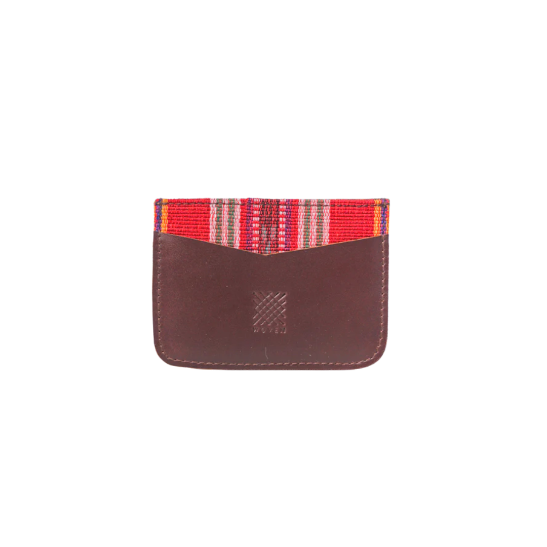 Woven Bulsa Card Holder in Brown Leather