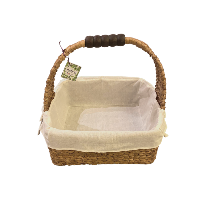 Remdavies Handwoven Water Hyacinth Square Basket
