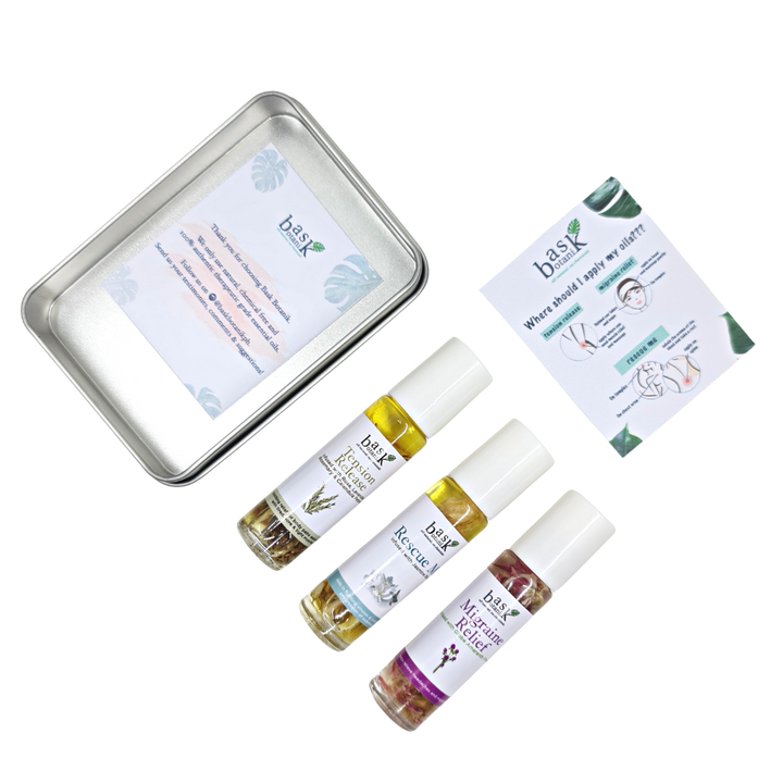 Bask Botanik Relief Set with 3 Essential Oil Rollers