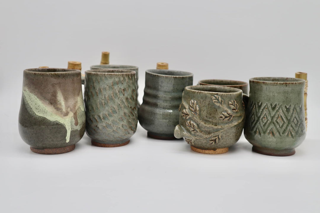 Siegrid Bangyay Sagada Pottery Pitted Ceramic Bamboo Mug