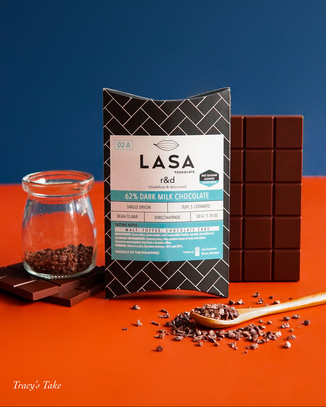 Lasa Tsokolate R&D Series: 62% No Sugar Added Dark Milk Chocolate
