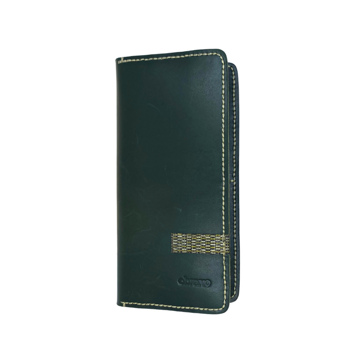 Obrano Leather and Heritage Weaves Long Wallet